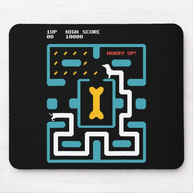 Retro Gaming Console Video Game Dog 80s Arcade  Mouse Mat (Front)