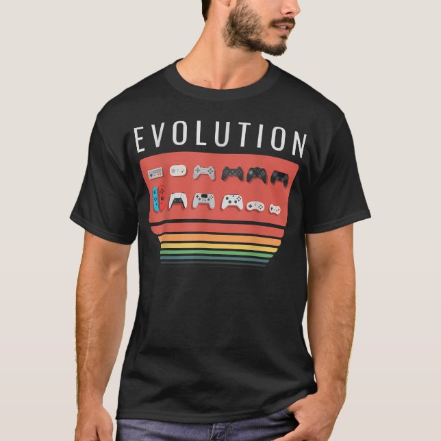 Retro Gaming Controller Evolution 80S 90S T-Shirt (Front)