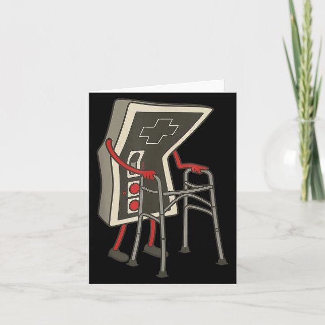 Retro Gaming Controller Old Gamer With Walker Funn Card (Front)