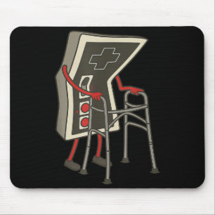 Retro Gaming Controller Old Gamer With Walker Funn Mouse Mat