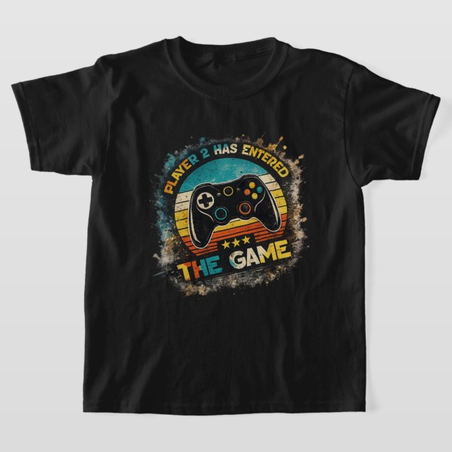 Retro Gaming Controller Vintage Graphic Design T-Shirt (Laydown)