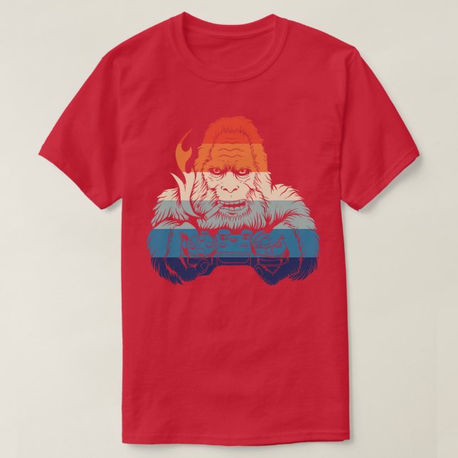 Retro Gaming Gorilla T-Shirt (Design Front)