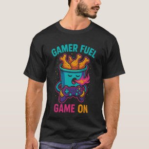 Retro Gaming Humour RPG Game On Funny Chicken Wing T-Shirt