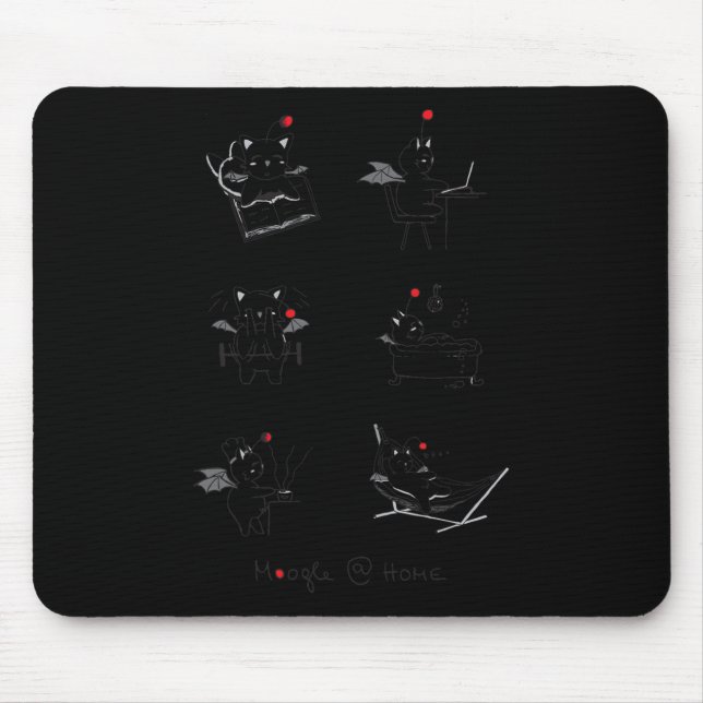 Retro Gaming Kawaii Video Game Moogle Kupo Gamer 3 Mouse Mat (Front)