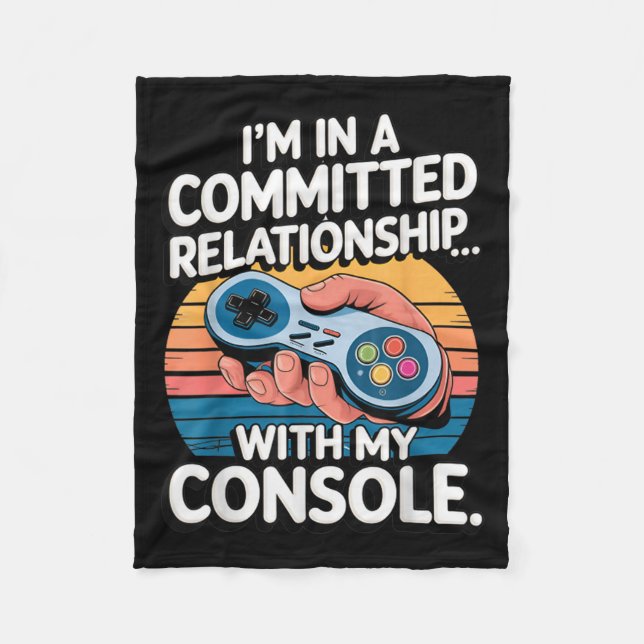 Retro Gaming Relationship Funny Gamer Console Love Fleece Blanket (Front)