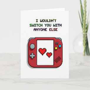 Retro Gaming Romance Card