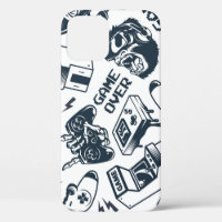 Retro gaming vintage pattern.