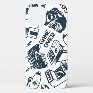 Retro gaming vintage pattern. iPhone 12 case