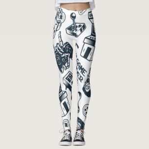 Retro gaming vintage pattern. leggings