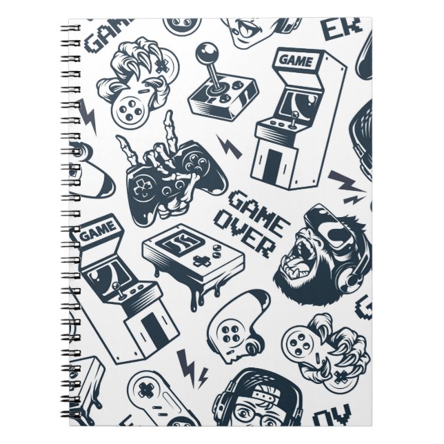 Retro gaming vintage pattern. notebook (Front)
