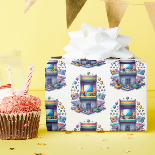 Retro Gaming Wrapping Paper (Birthday Party)