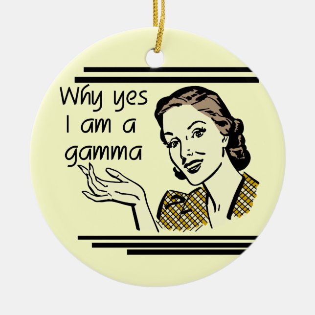 Retro Gamma Tshirts and Gifts Ceramic Tree Decoration (Front)