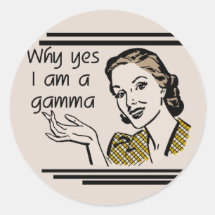 Retro Gamma Tshirts and Gifts Classic Round Sticker