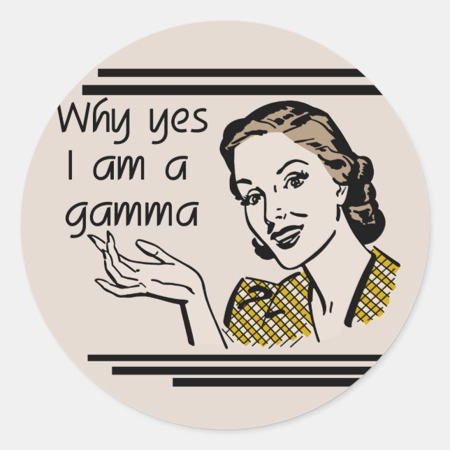 Retro Gamma Tshirts and Gifts Classic Round Sticker (Front)
