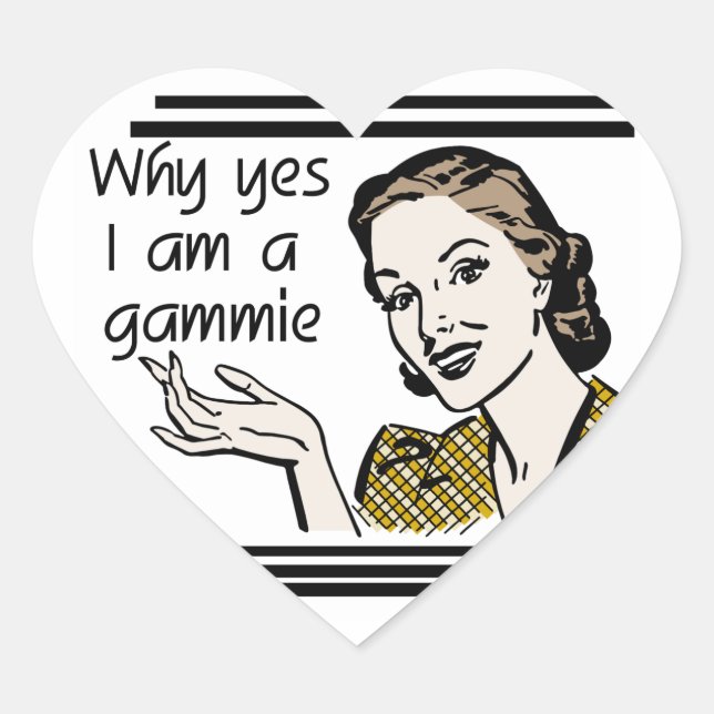 Retro Gammie T-shirts and Gifts Heart Sticker (Front)
