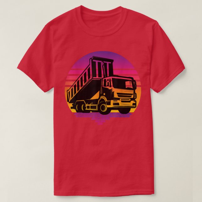 Retro Garbage Truck Vintage 80s Style  T-Shirt (Design Front)