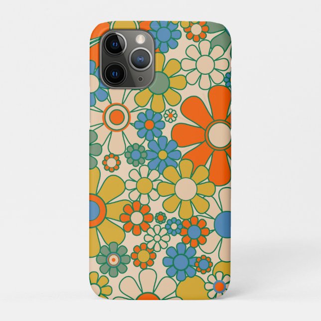 Retro Garden Floral 60s 70s Pattern Case-Mate iPhone Case (Back)