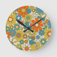 Retro Garden Floral Cheerful 60s 70s Pattern