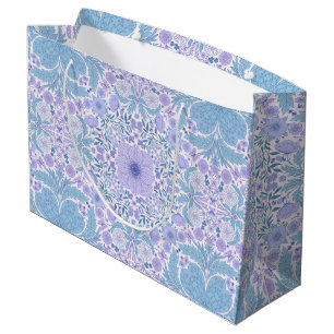 Retro garden florals in blue and violet large gift bag