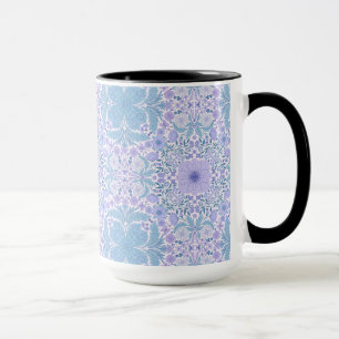 Retro garden florals in blue and violet mug