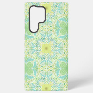 Retro garden florals in green and yellow samsung galaxy case