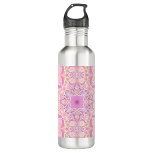 Retro garden florals in pink 710 ml water bottle