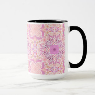 Retro garden florals in pink mug