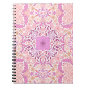 Retro garden florals  in pink notebook