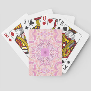 Retro garden florals  in pink playing cards