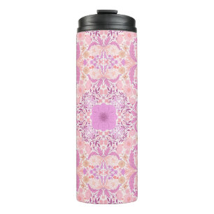 Retro garden florals  in pink thermal tumbler