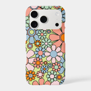 Retro Garden Flowers Groovy 60s 70s Spring Pastel