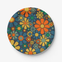 Retro Garden Groovy Floral 60s 70s Pattern