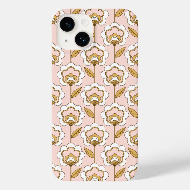 Retro Garden Pink Floral Pattern Case-Mate iPhone Case (Back)