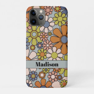 Retro Garden Vintage 60s 70s Flowers Personalised iPhone 11 Pro Case