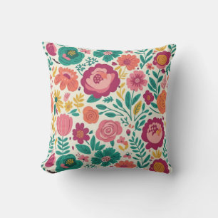 Retro Garden Whimsy Cushion