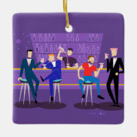 Retro Gay Bar Ceramic Ornament