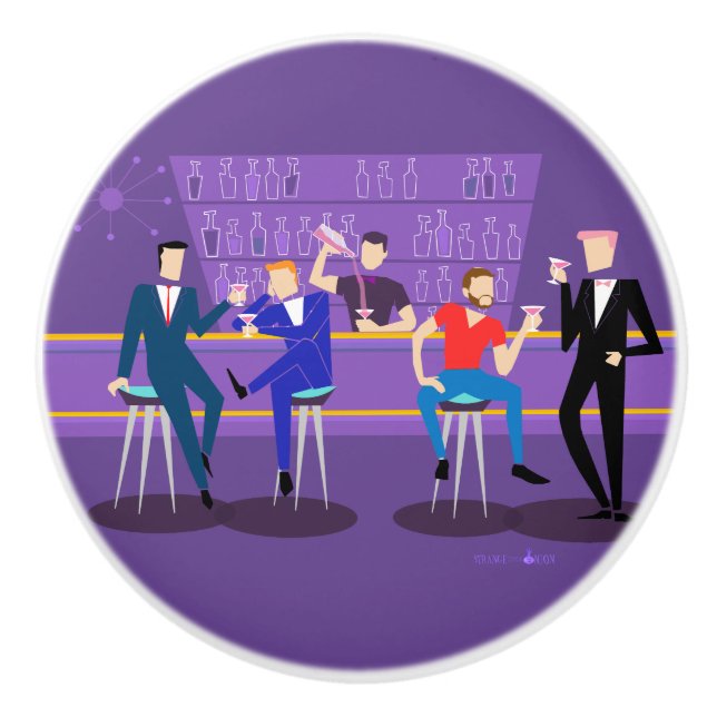 Retro Gay Bar Ceramic Pull (Front)