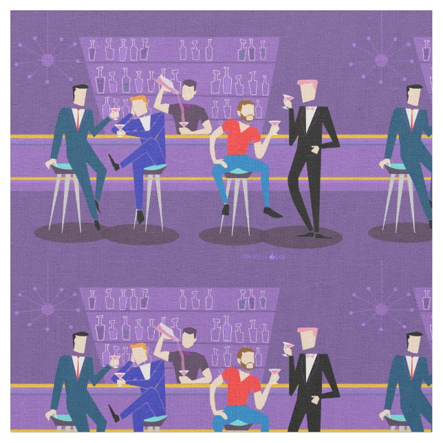 Retro Gay Bar Fabric (Close Up)