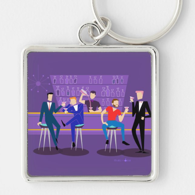 Retro Gay Bar Keychain (Front)