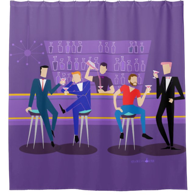 Retro Gay Bar Shower Curtain (Front)