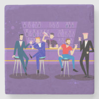 Retro Gay Bar Stone Coaster