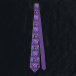 Retro Gay Bar Tie<br><div class="desc">This Retro Gay Bar Tie design is purple, kitschy, and utterly fabulous! Sitting on mid century modern barstools, drinking their fun, pink beverages, these dapper gentlemen are having a gay ol’ time. The hunky bartender with a pink bowtie is already pouring the next round. The silhouettes of atomic liquor bottles...</div>