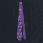Retro Gay Bar Tie<br><div class="desc">This Retro Gay Bar Tie design is purple, kitschy, and utterly fabulous! Sitting on mid century modern barstools, drinking their fun, pink beverages, these dapper gentlemen are having a gay ol’ time. The hunky bartender with a pink bowtie is already pouring the next round. The silhouettes of atomic liquor bottles...</div>