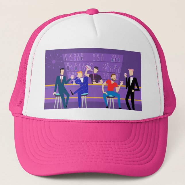Retro Gay Bar Trucker Hat (Front)