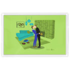 Retro Gay Couple In Love Acrylic Tray