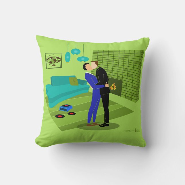 Retro Gay Couple in Love Cushion (Front)