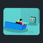 Retro Gay Couple Watching TV Flexible Photo Magnet<br><div class="desc">This Retro Gay Couple Watching TV design is simply fabulous! The 1960s style, minimalist art design features the back of a cosy couple and binging their favourite black and white television show. The sophisticated, turquoise and teal room prominently features a stone wall. The well-dressed men are holding martinis. Cheers to...</div>