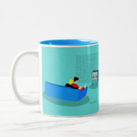 Retro Gay Couple Watching TV Mug