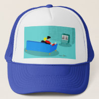 Retro Gay Couple Watching TV Trucker Hat