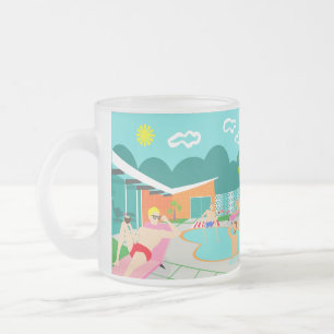 Retro Gay Pool Party Frosted Glass Mug